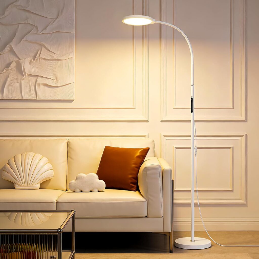 modern adjustable floor lamp – 360° rotating led standing light for living room, bedroom & home office in eu homes